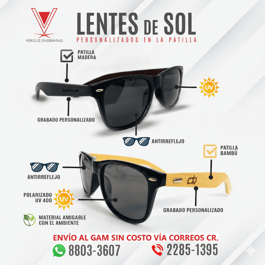 Lentes de Sol patillas de bambú